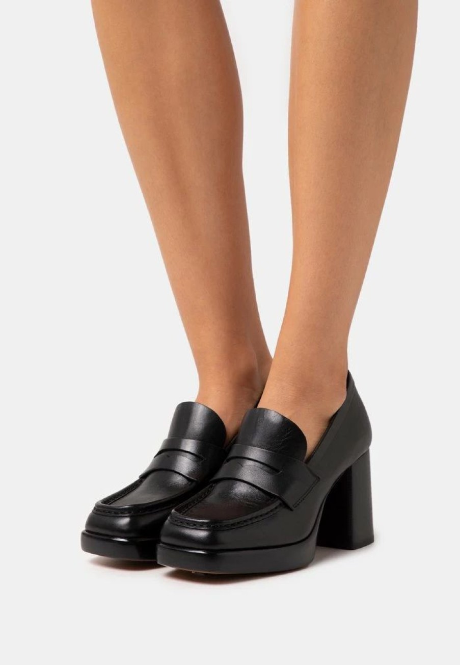 Shoe * | Rag & Bone Matrix Loafer Platform Heels Black