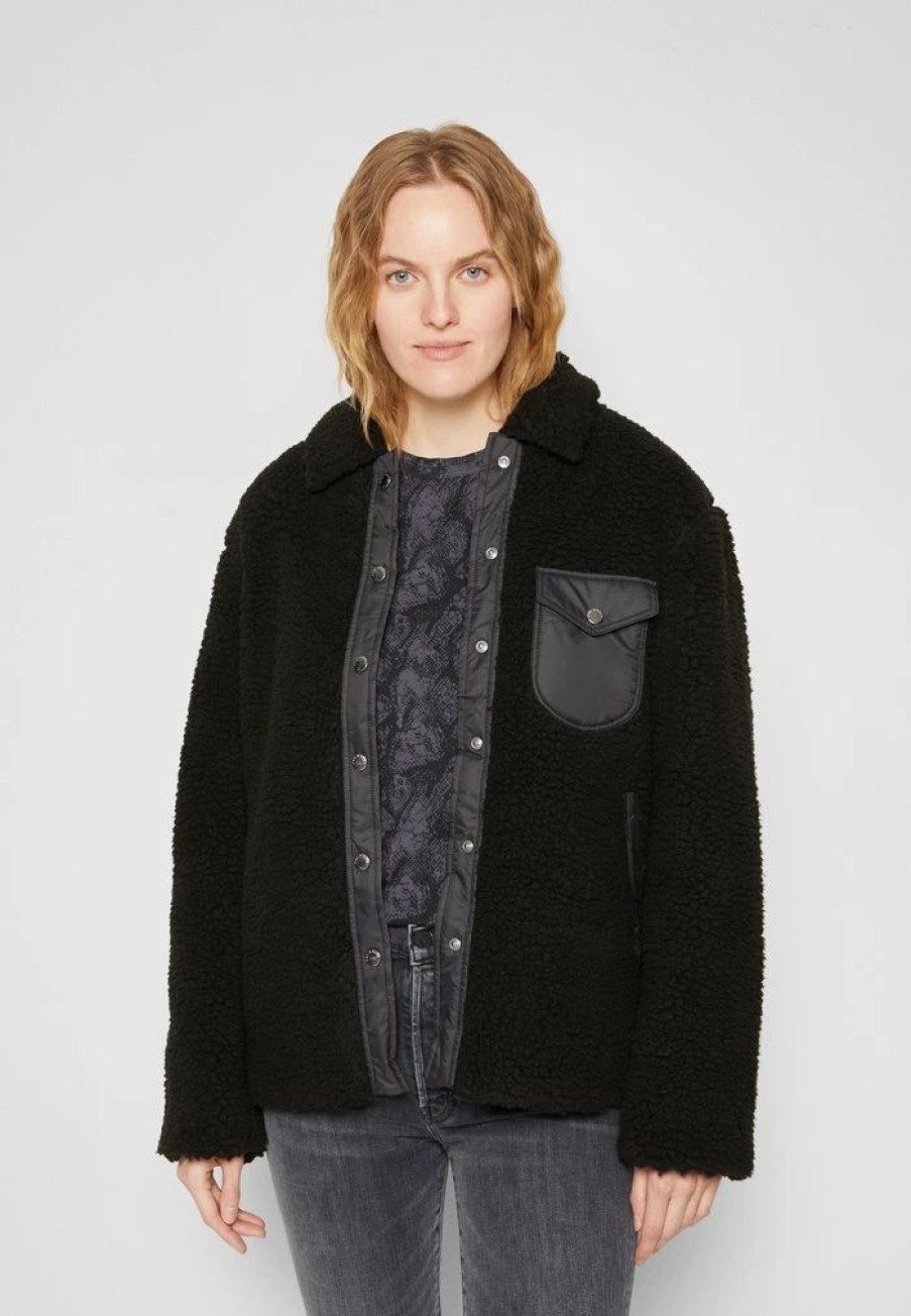 Clothing * | Rag & Bone Elliot Sherpa Winter Jacket Black