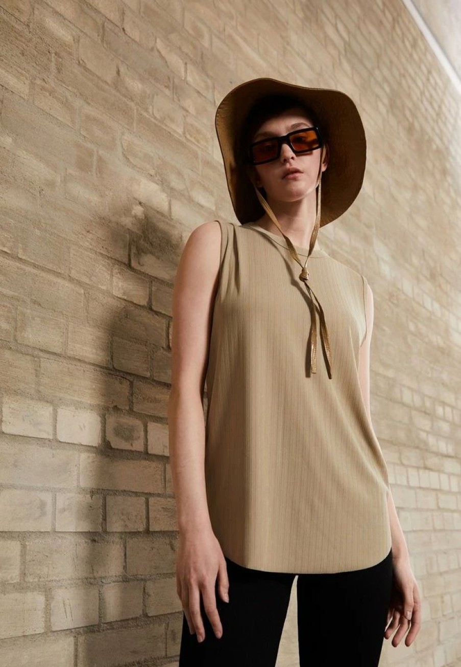 Clothing * | Rag & Bone Zoe Muscle Tank Label Top Tanbeige