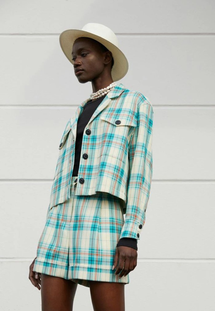 Clothing * | Rag & Bone Jessie Plaid Shirt Jacket Black Label Summer Jacket Green