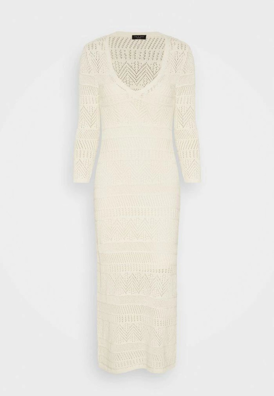 Clothing * | Rag & Bone Renee Long Dress Black Label Jumper Dress Ivory