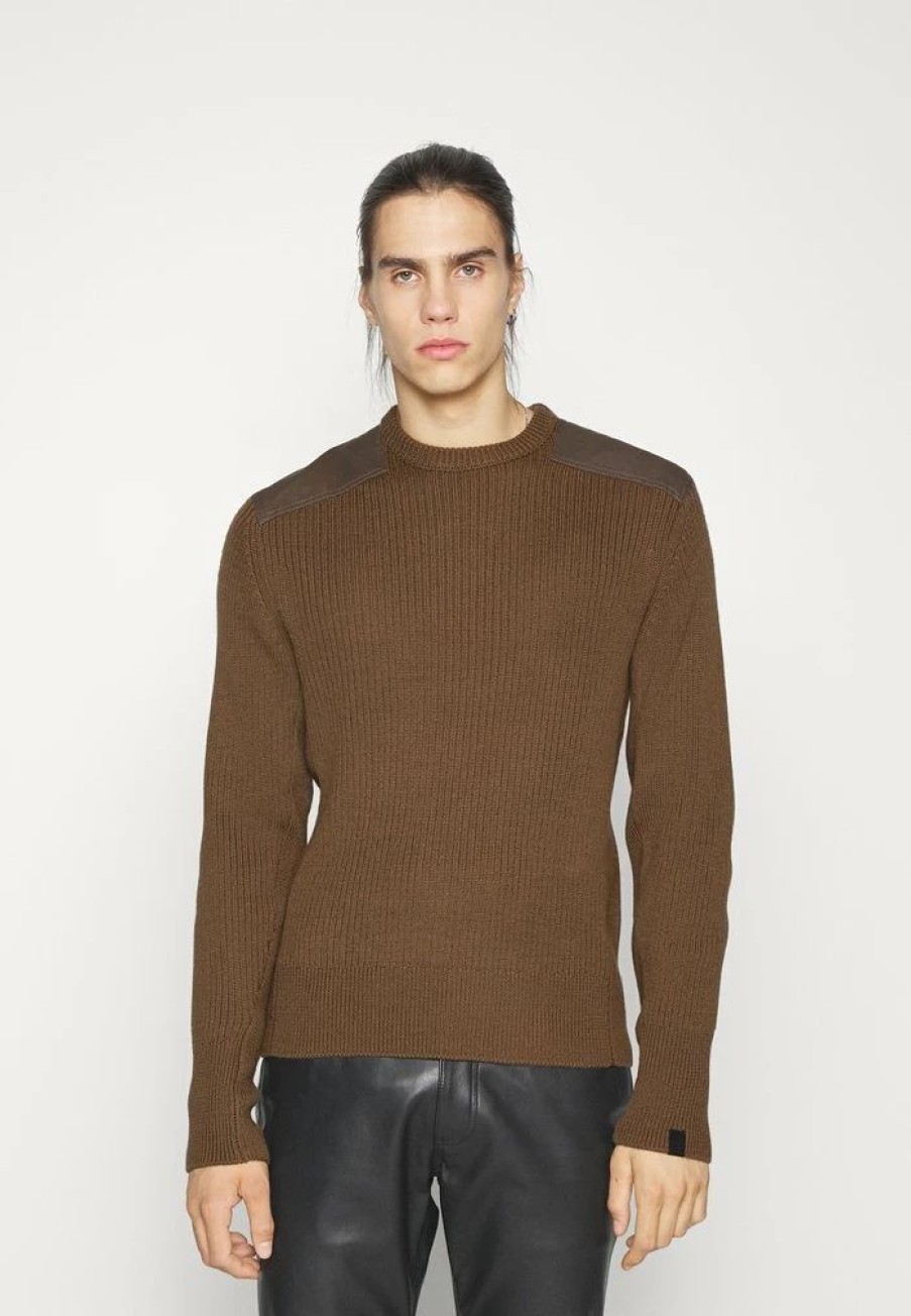 Clothing * | Rag & Bone Military Mixed Jumper Brown