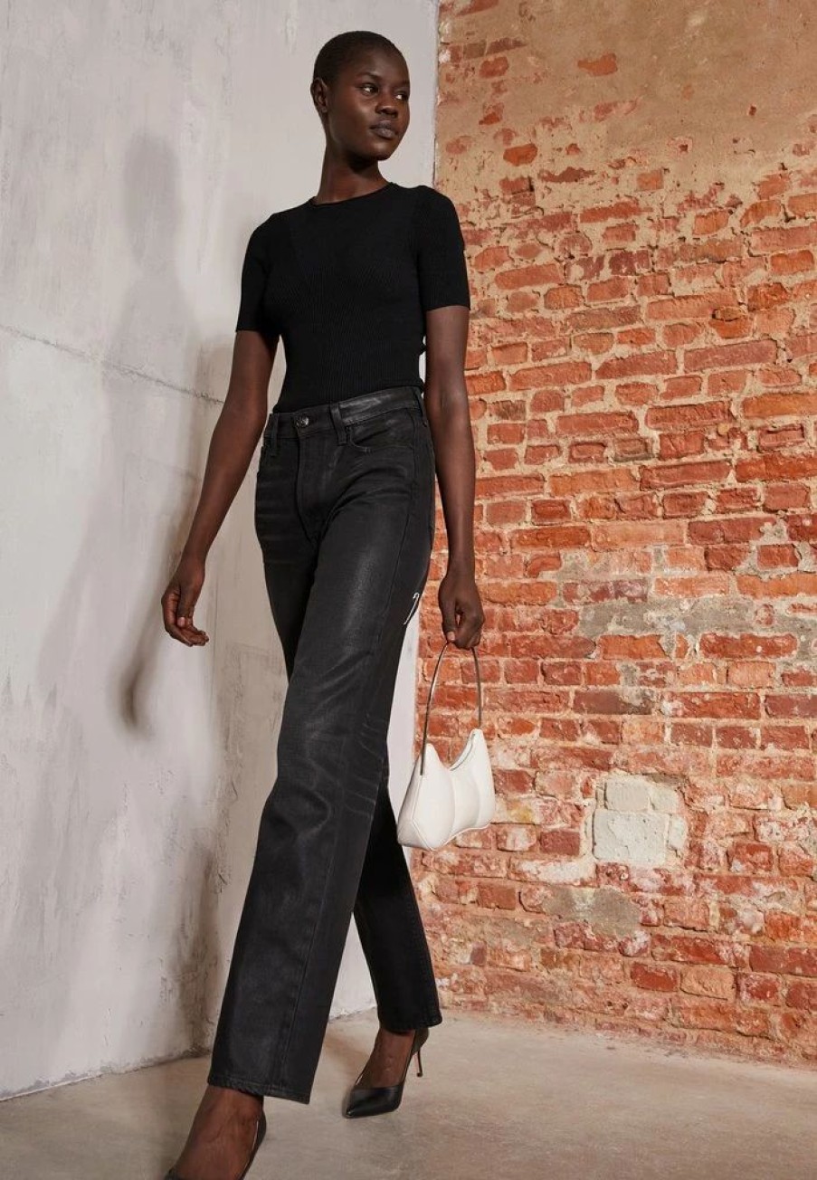 Clothing * | Rag & Bone Alex High-Rise Straight Leg Jeans Worn Black