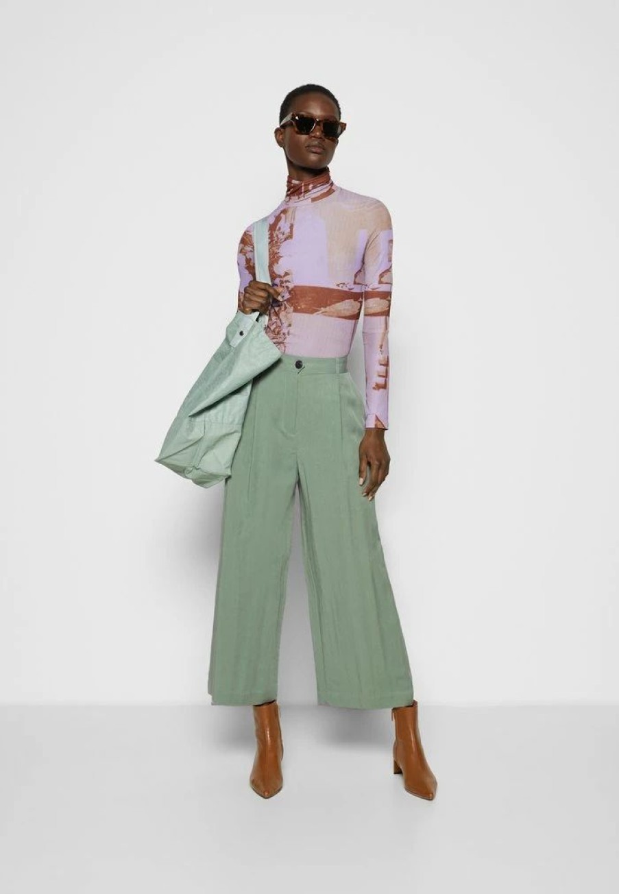 Clothing * | Rag & Bone Ivy Culotte Black Label Trousers Leafgreen