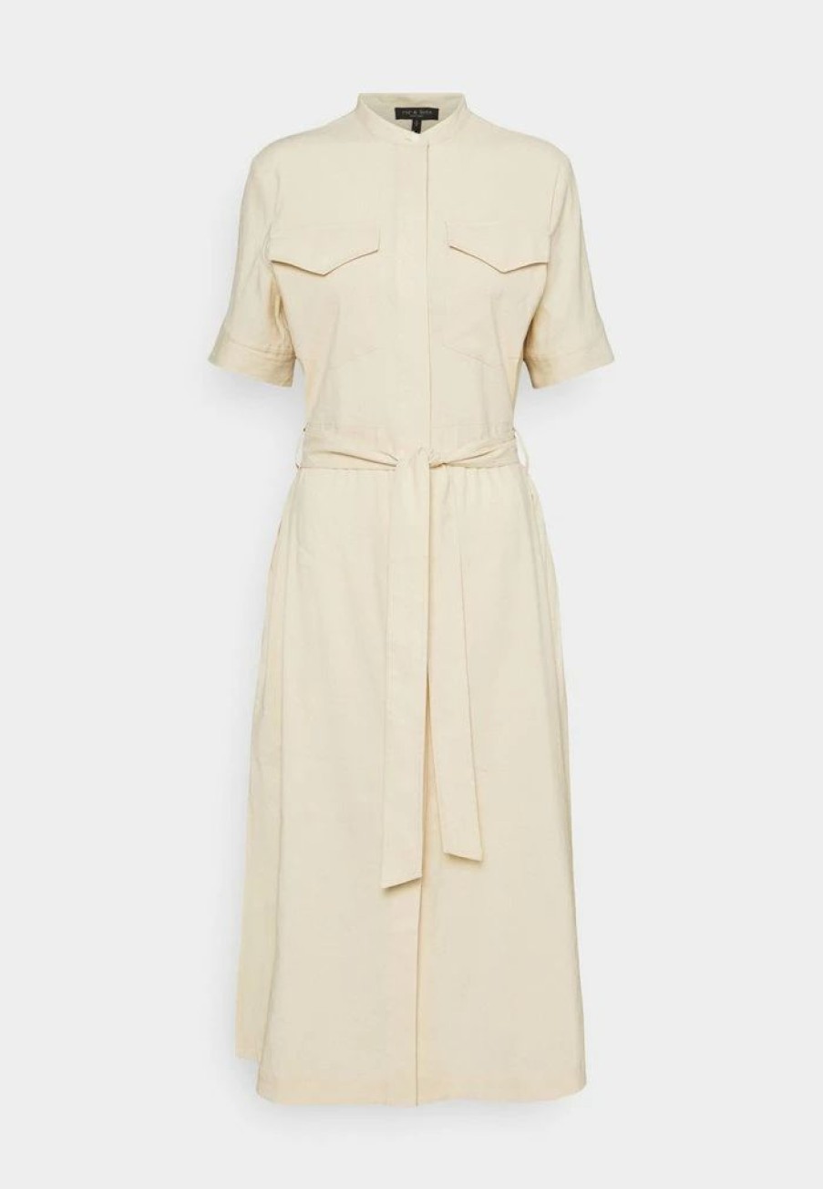 Clothing * | Rag & Bone Selma Dress Black Label Shirt Dress Khaki