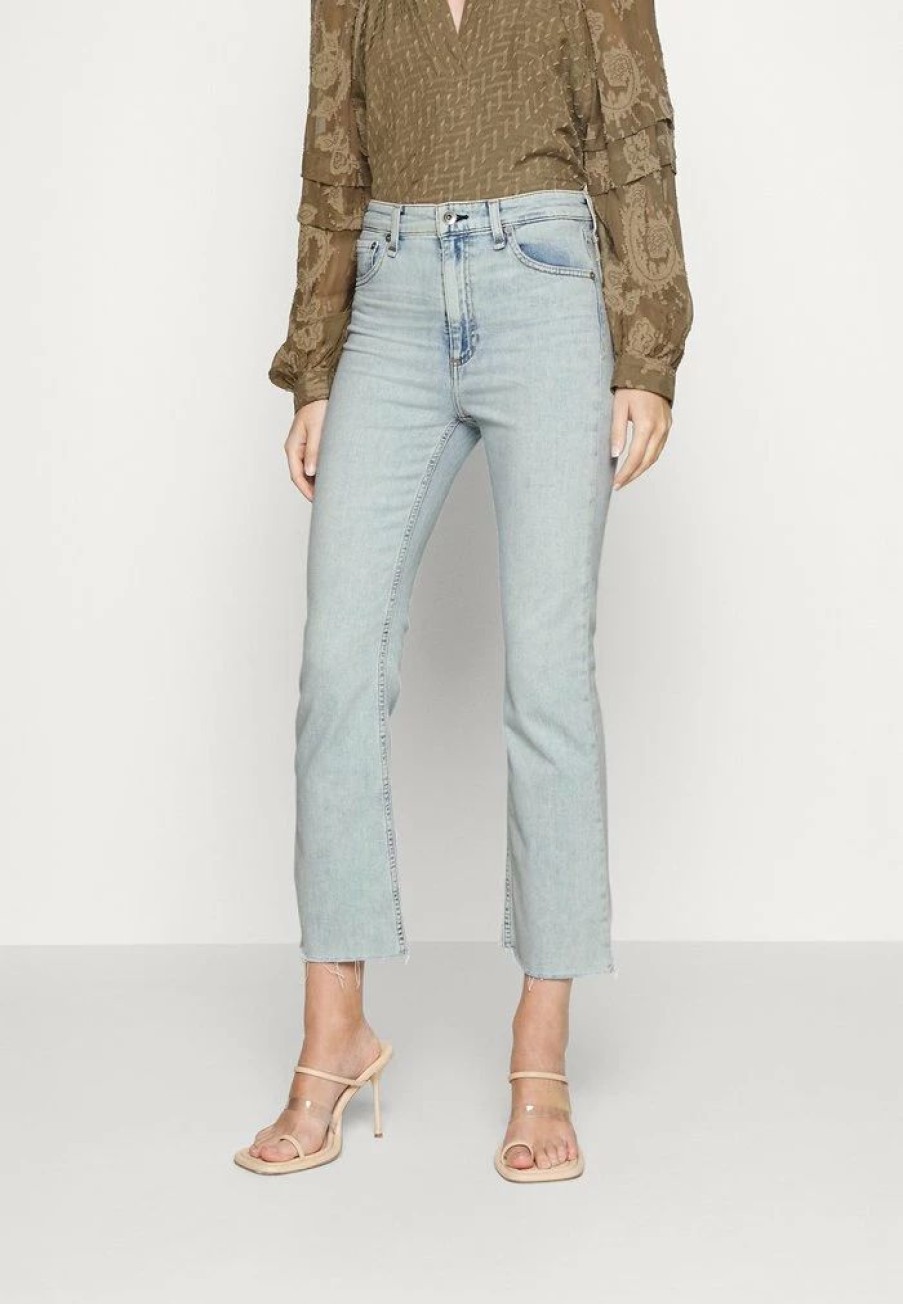 Clothing * | Rag & Bone Nina Rise Ankle Flare Slim Fit Jeans Jade