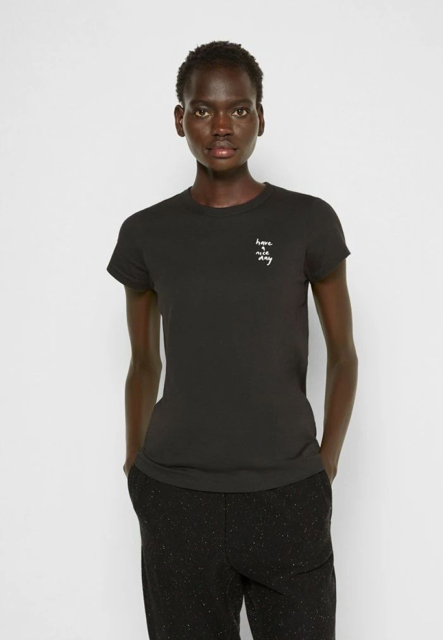 Clothing * | Rag & Bone Have A Nice Day Tee White Label Basic T-Shirt Black