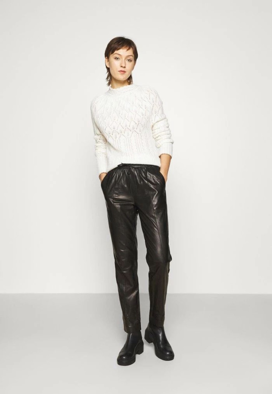 Clothing * | Rag & Bone Idris Pant Leather Trousers Black