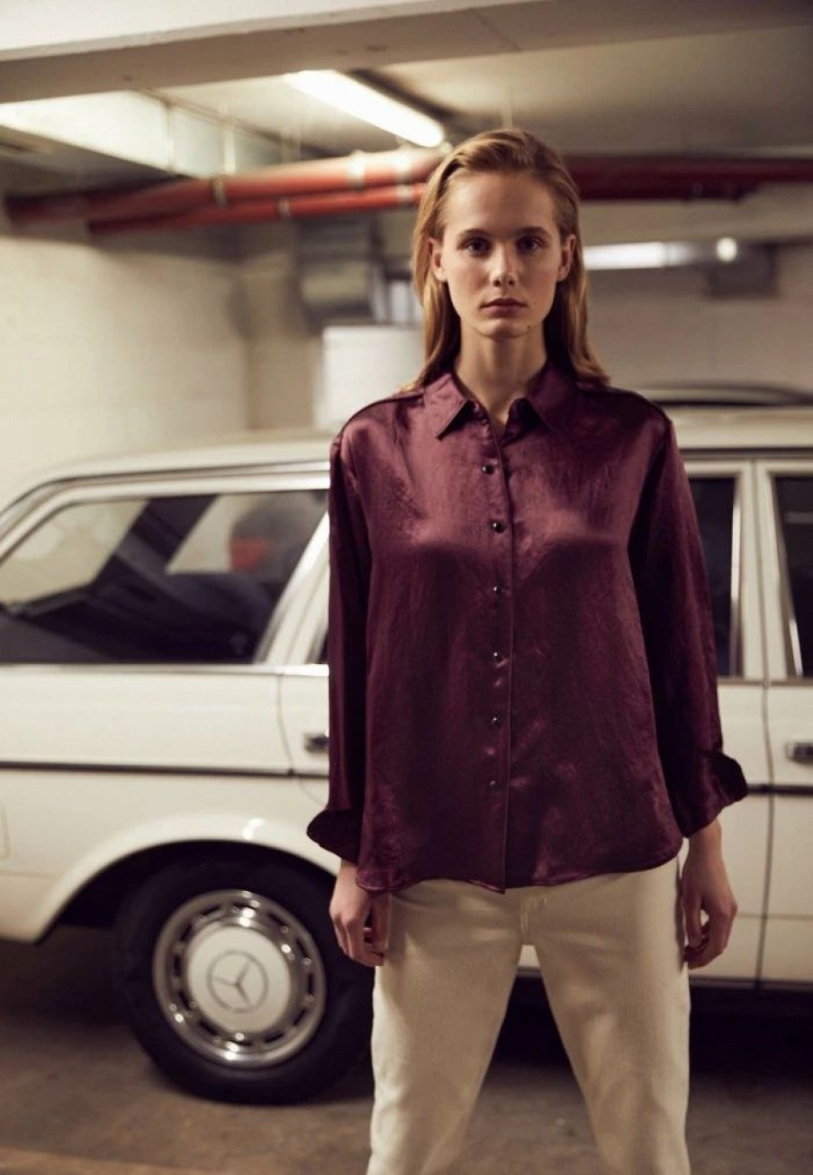 Clothing * | Rag & Bone Elias Shirt Button-Down Blouse Burgundy