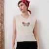 Clothing * | Rag & Bone Butterfly Cropped Muscle White Label Print T-Shirt White