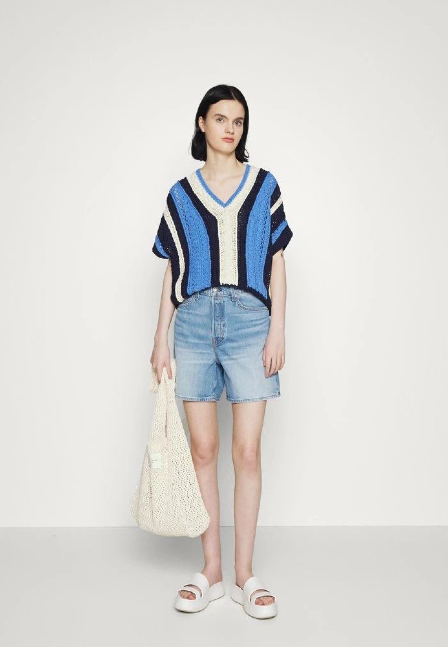 Clothing * | Rag & Bone Jolie Sleeveless Print T-Shirt Blue