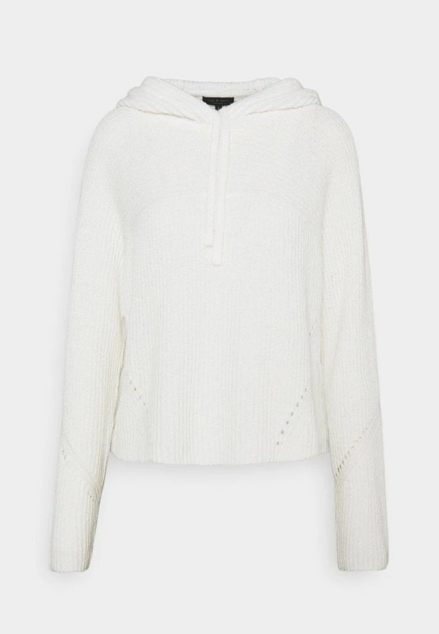 Clothing * | Rag & Bone Sunny Hoodie Black Label Jumper Bright White