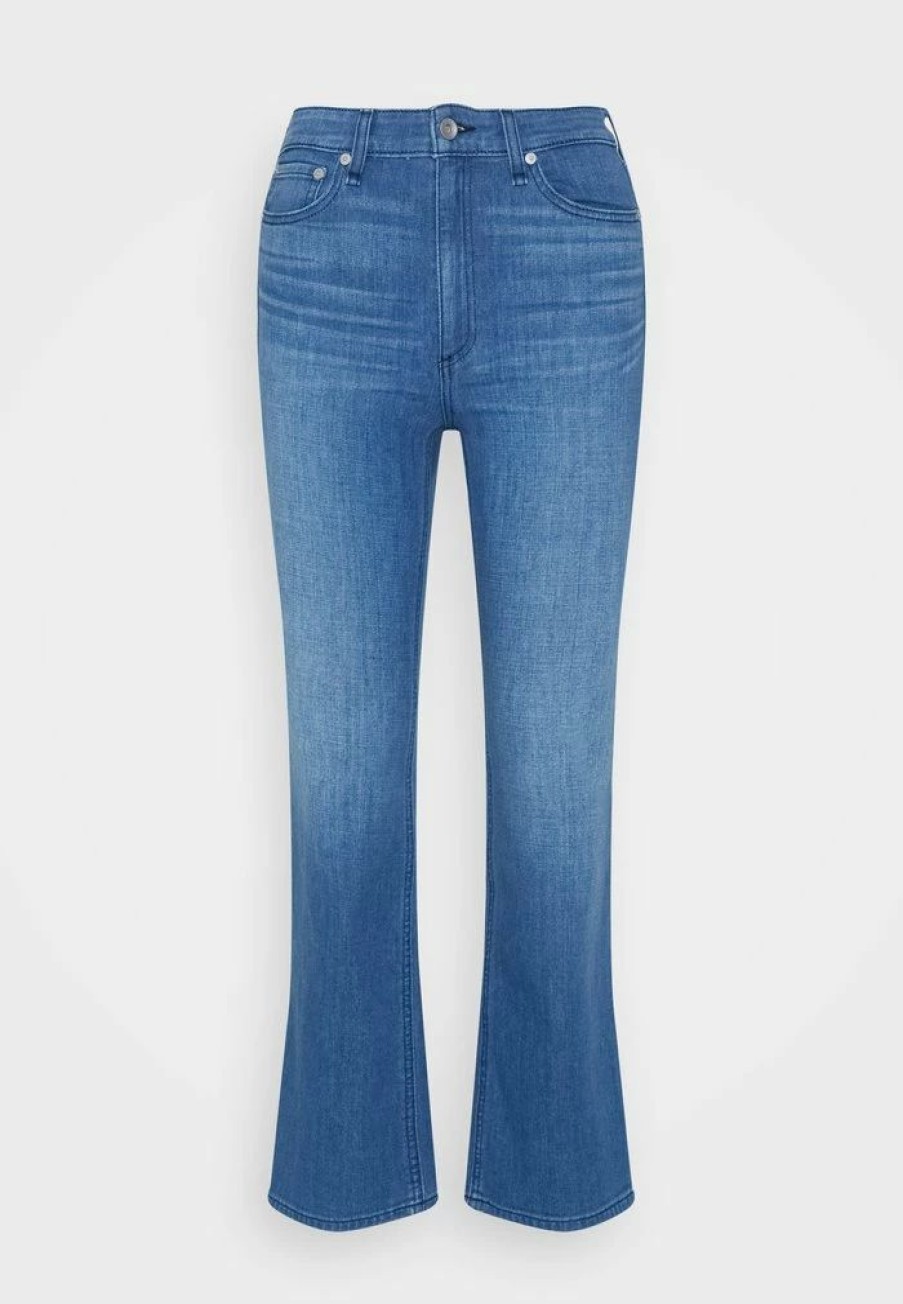 Clothing * | Rag & Bone Nina High-Rise Ankle Flare White Label Bootcut Jeans Poppy