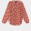 Clothing * | Rag & Bone Carly Floral Tie Blouse Pecan