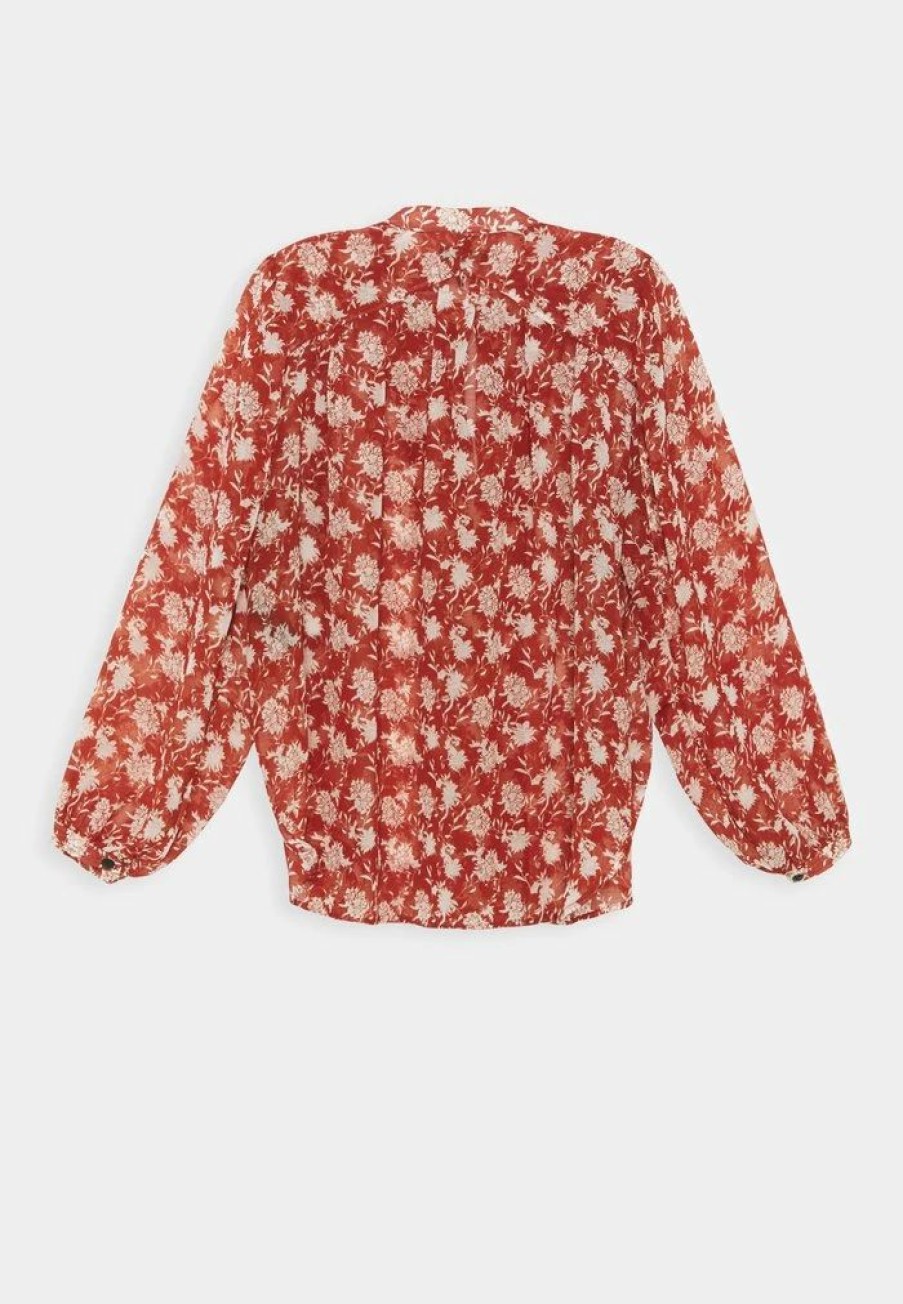 Clothing * | Rag & Bone Carly Floral Tie Blouse Pecan