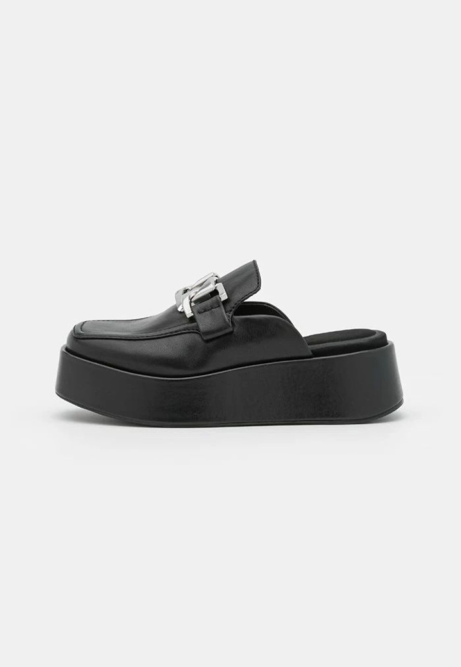 Shoe * | Rag & Bone Logan Loafer Heeled Mules Black