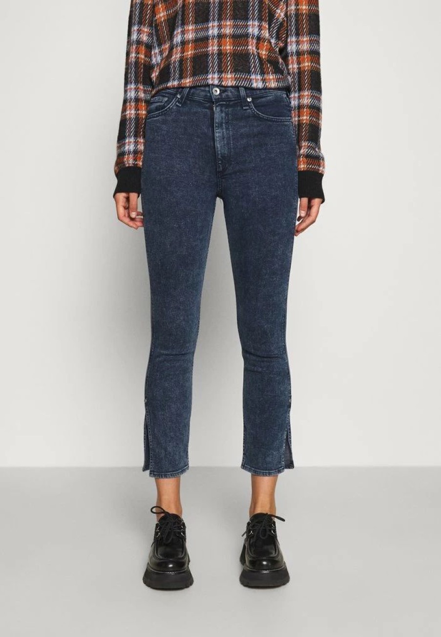 Clothing * | Rag & Bone Nina High Rise Jeans Skinny Fit Blue Denim