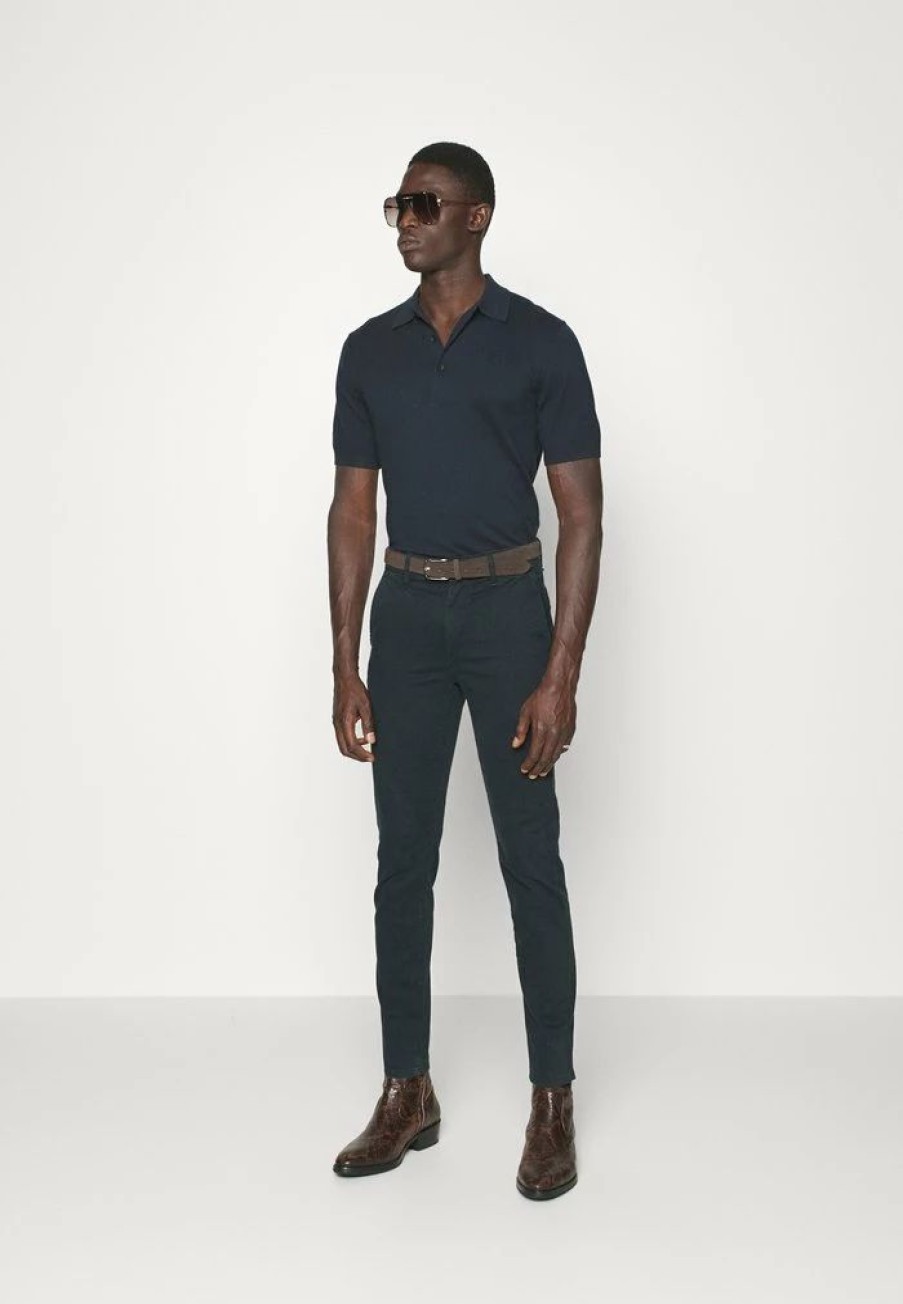 Clothing * | Rag & Bone Louis Polo Shirt Dark Blue