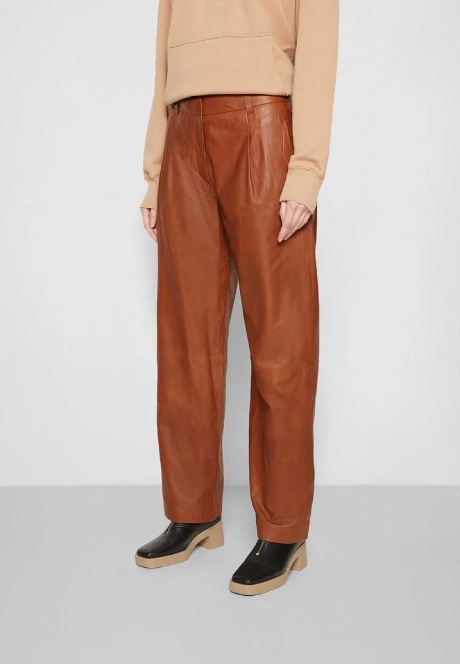 Clothing * | Rag & Bone Leslie Pant Leather Trousers Cognac