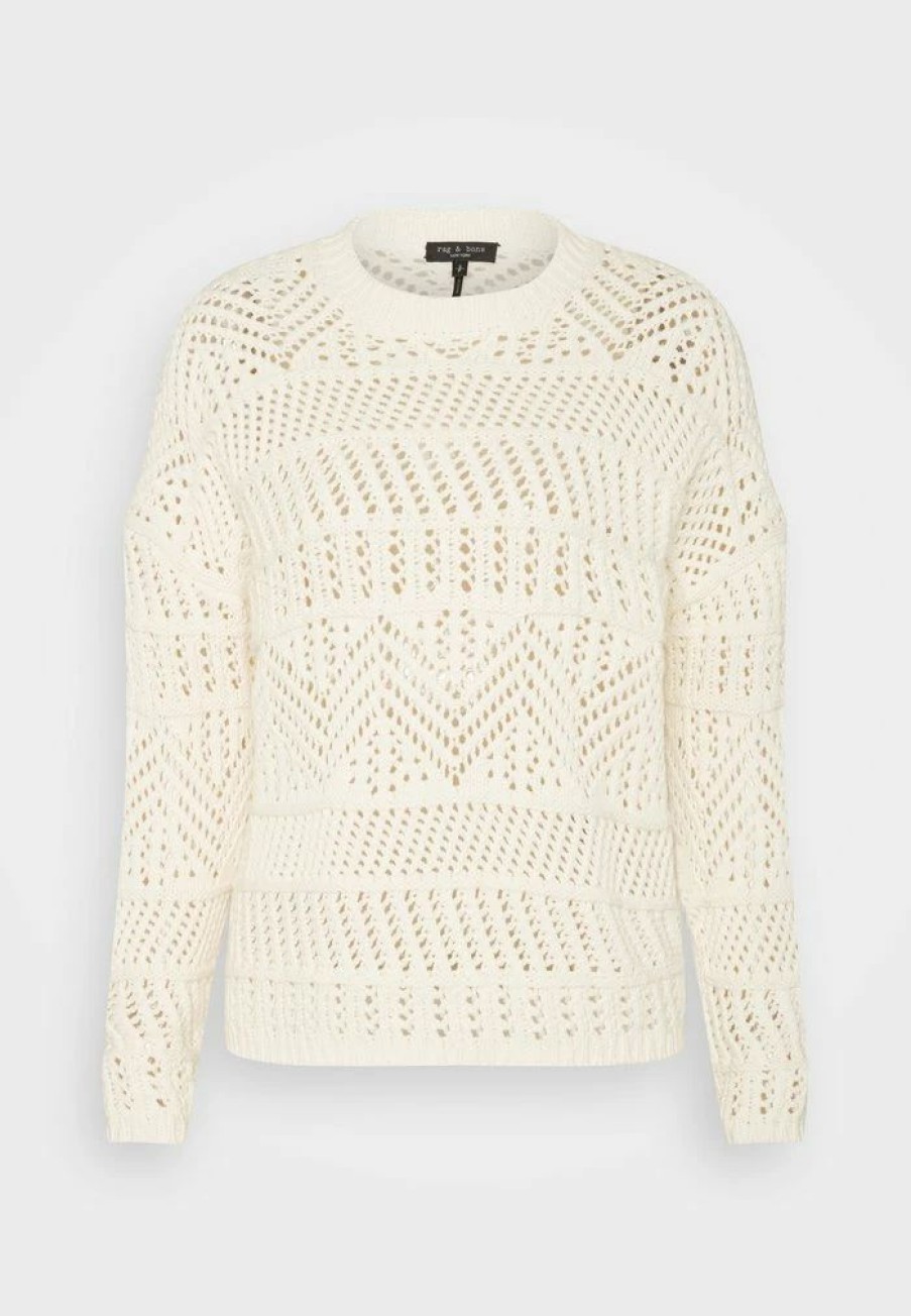 Clothing * | Rag & Bone Renee Novelty Crew Label Jumper Ivory