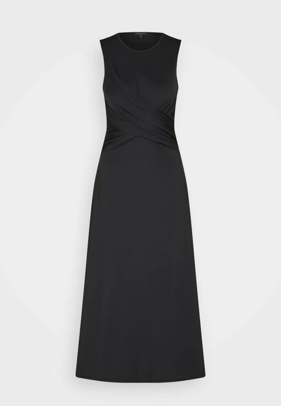 Clothing * | Rag & Bone Rose Wrap Dress Black Label Day Dress Black