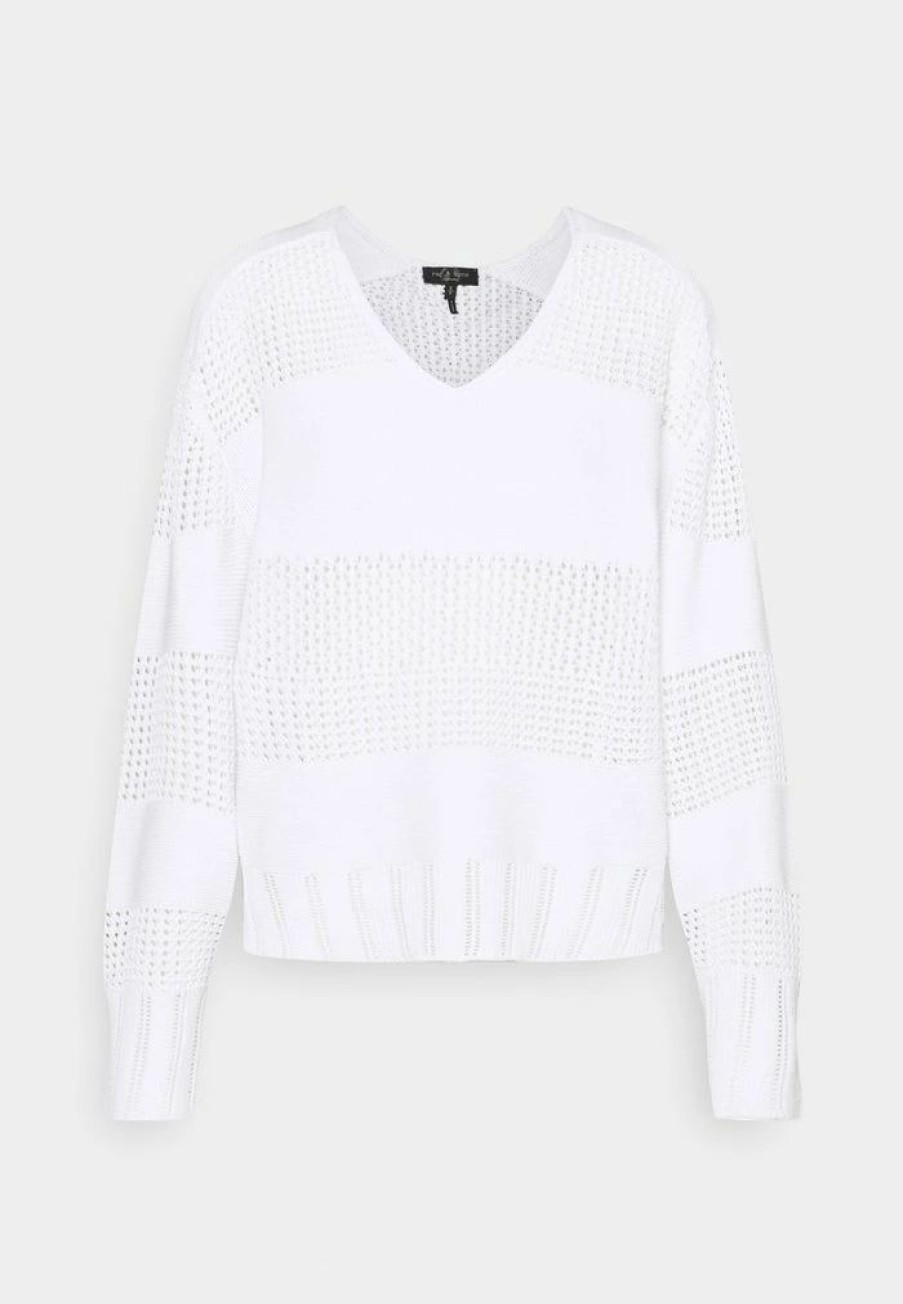 Clothing * | Rag & Bone Sweater Black Label Jumper White