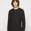 Clothing * | Rag & Bone Classic Henley Long Sleeved Top Black