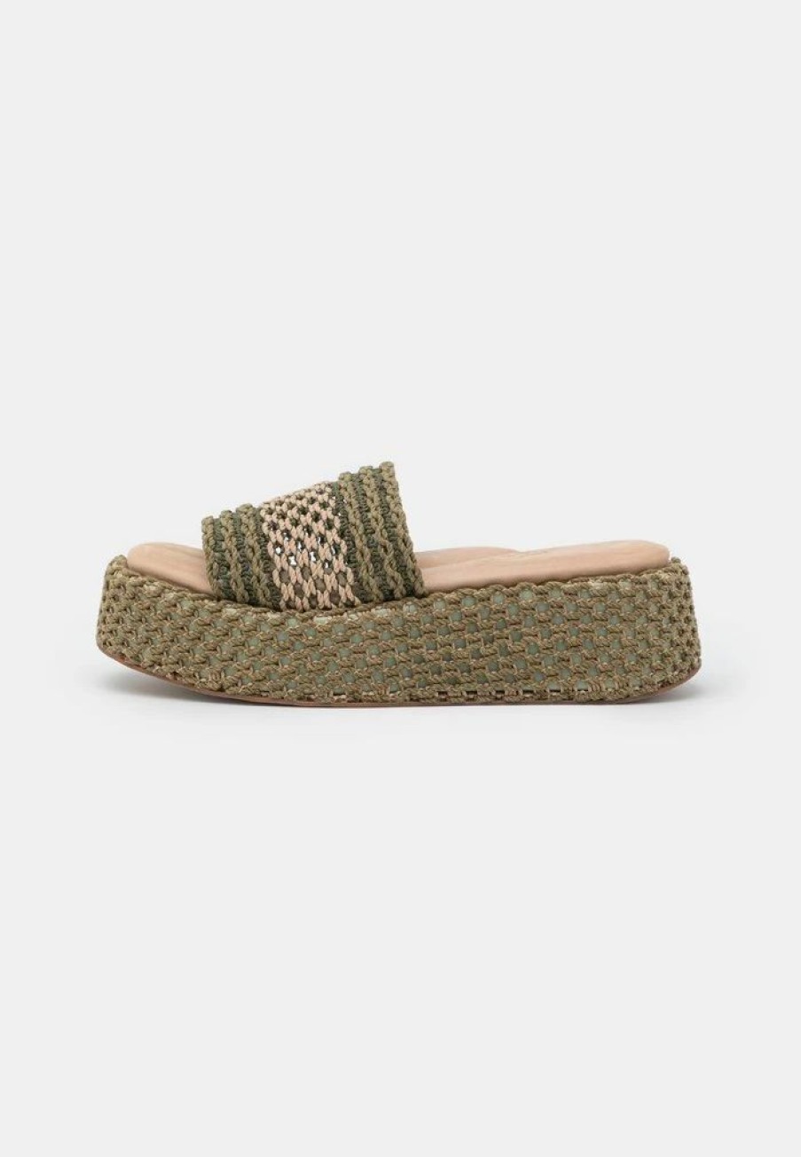 Shoe * | Rag & Bone Logan Slide Heeled Mules Khaki