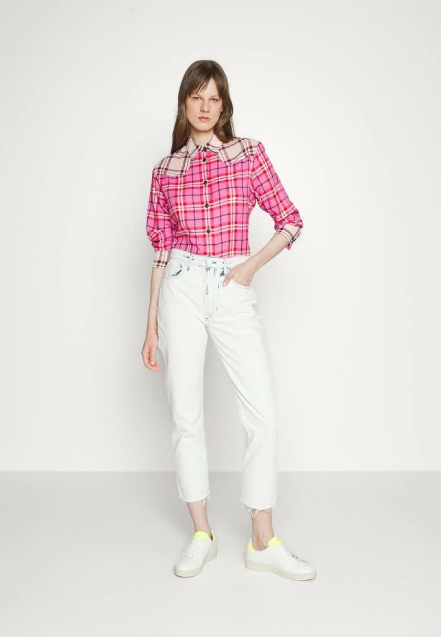 Clothing * | Rag & Bone Jillian Plaid Shirt Button-Down Blouse Pink