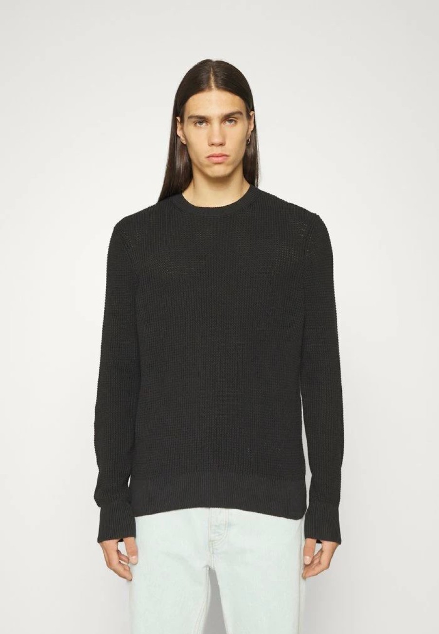 Clothing * | Rag & Bone Dexter Waffle Crew Jumper Black