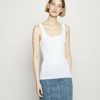 Clothing * | Rag & Bone The Essential Scoop Neck Tank Label Top White