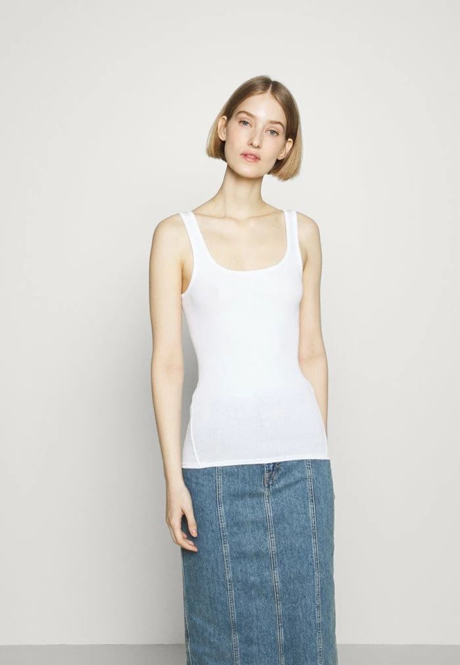 Clothing * | Rag & Bone The Essential Scoop Neck Tank Label Top White