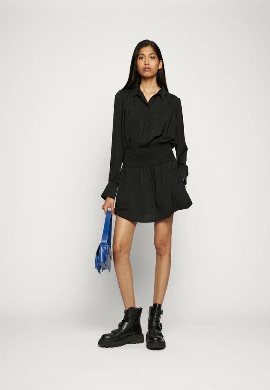 Clothing * | Rag & Bone Bailey Smocked Dress Day Dress Black