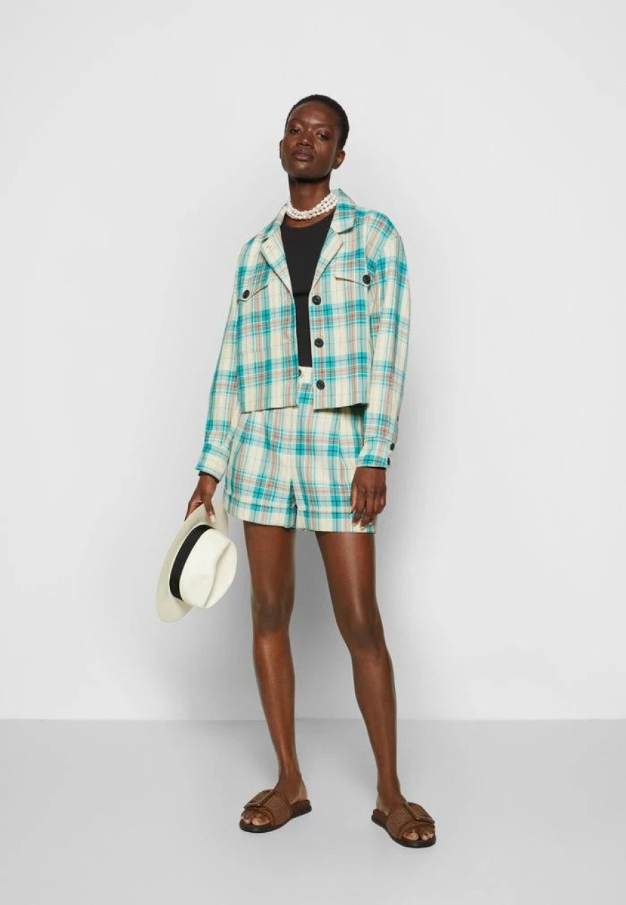 Clothing * | Rag & Bone Ivy Plaid Short Black Label Shorts Green