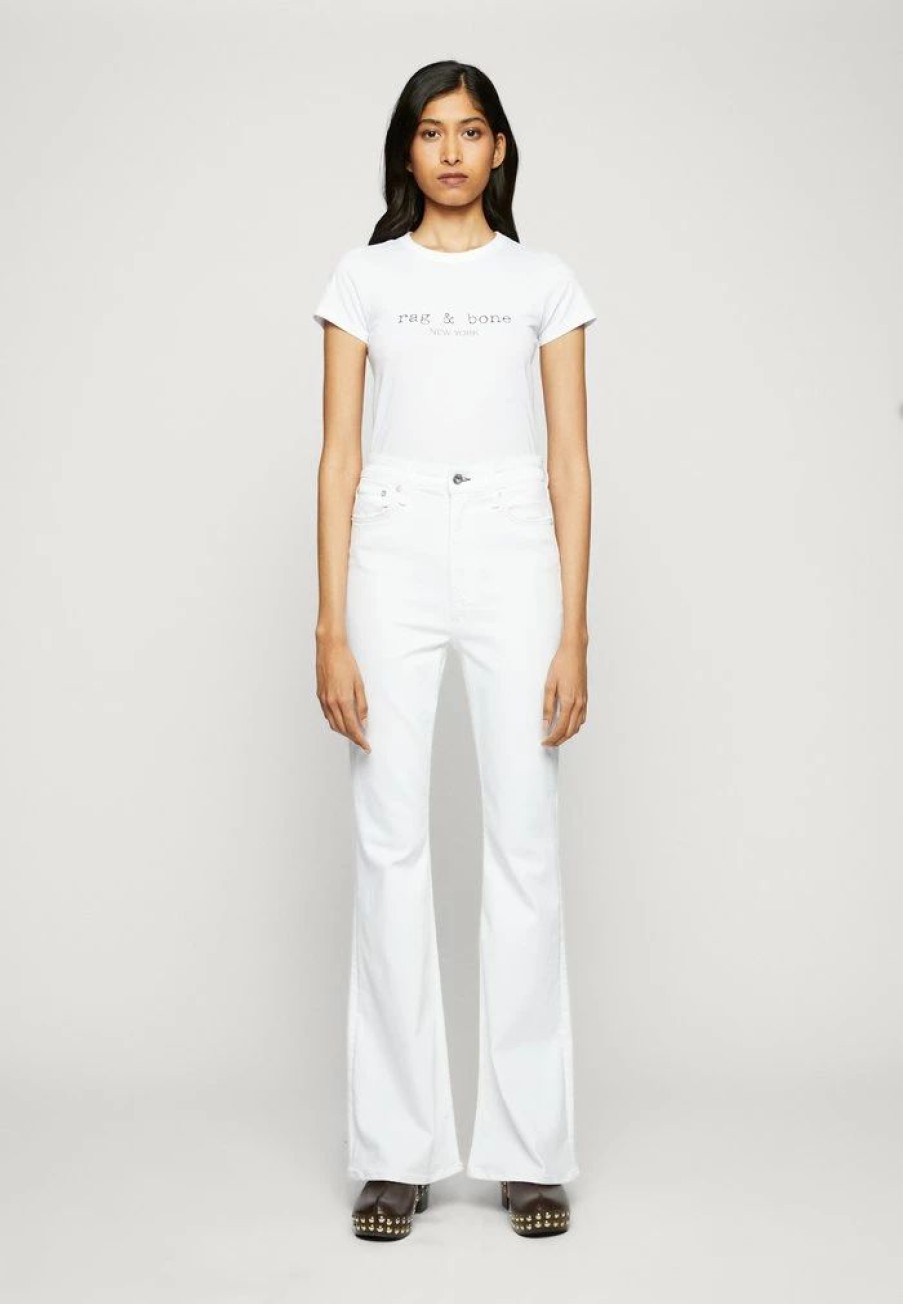 Clothing * | Rag & Bone Casey High Rise Flare Relaxed Fit Jeans Optic White