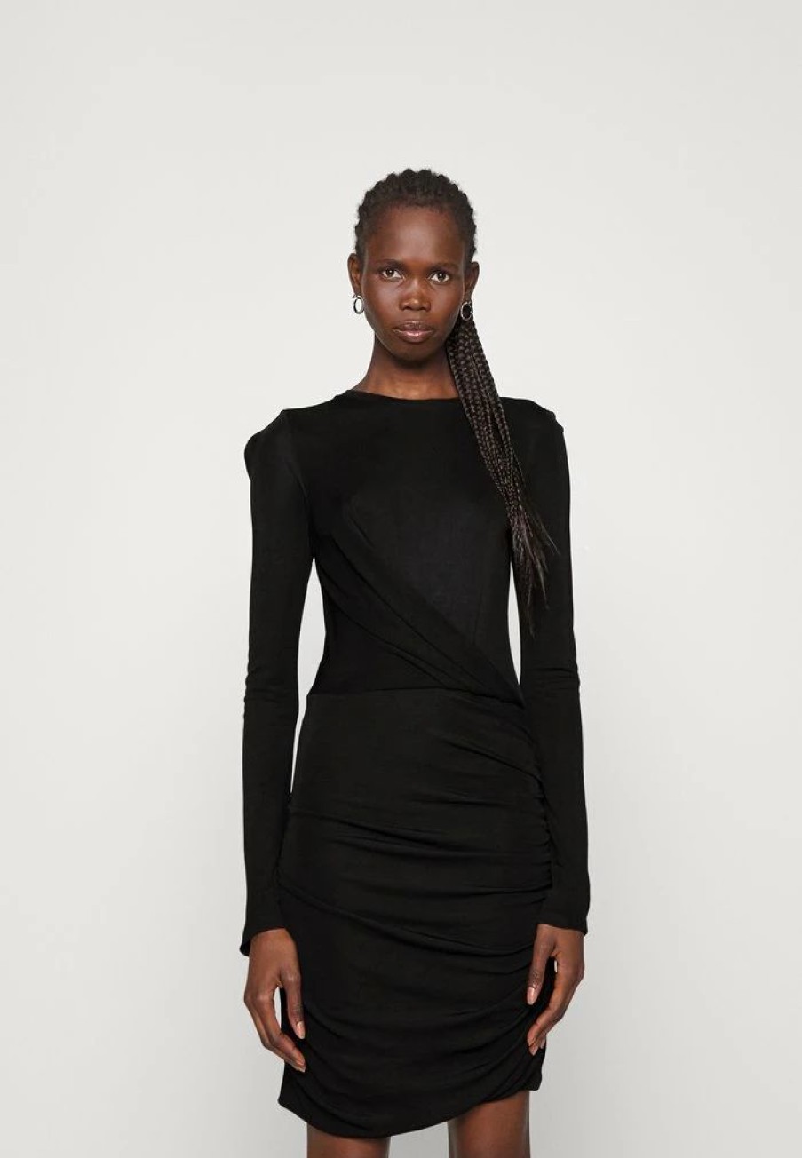 Clothing * | Rag & Bone Holly Drape Mini Dress Day Dress Black