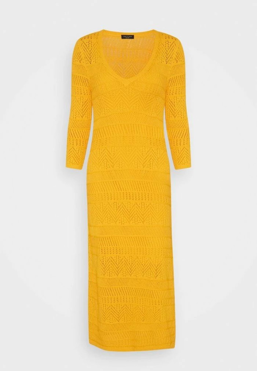 Clothing * | Rag & Bone Renee Long Dress Black Label Jumper Dress Deep Yello