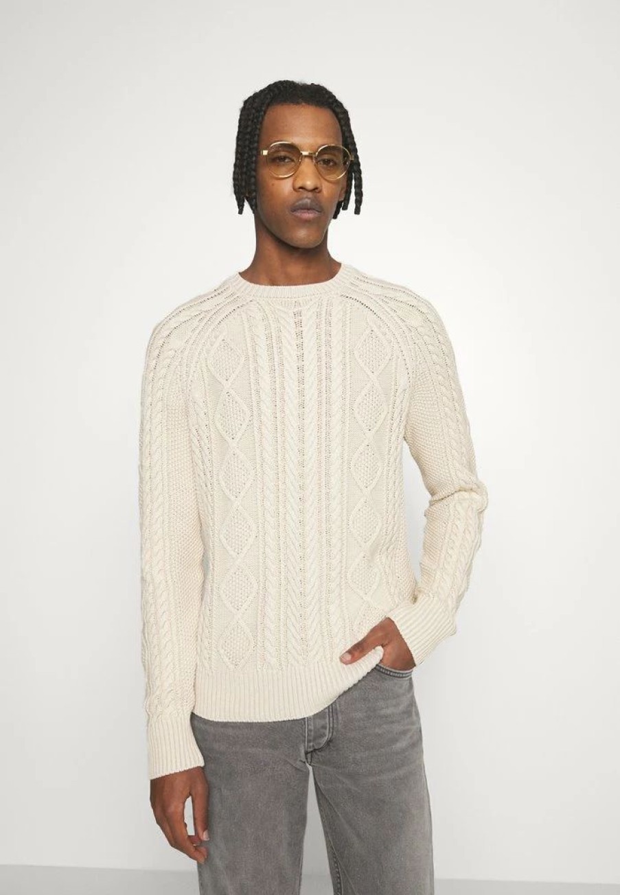 Clothing * | Rag & Bone Aran Dexter Crew Jumper Sand