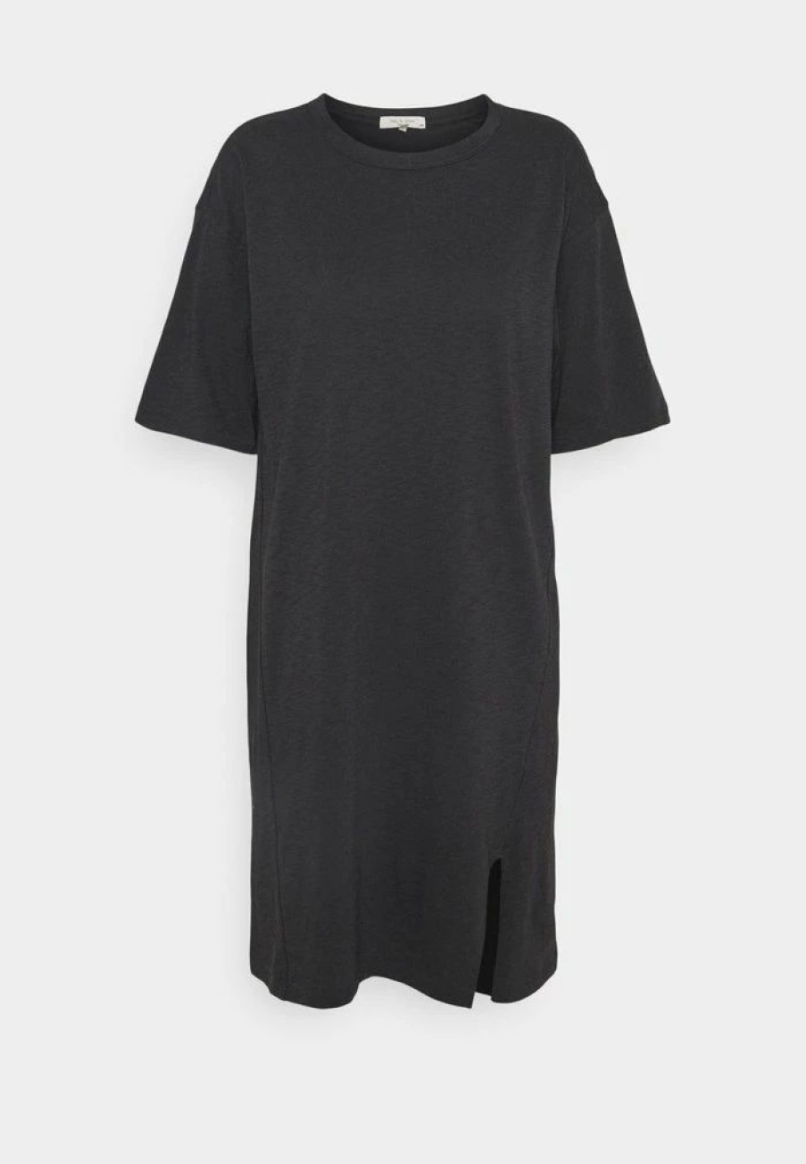 Clothing * | Rag & Bone The Slub Dress Label Jersey Dress Black