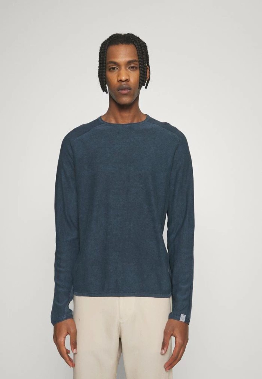 Clothing * | Rag & Bone Clayton Crew Jumper Dark Blue