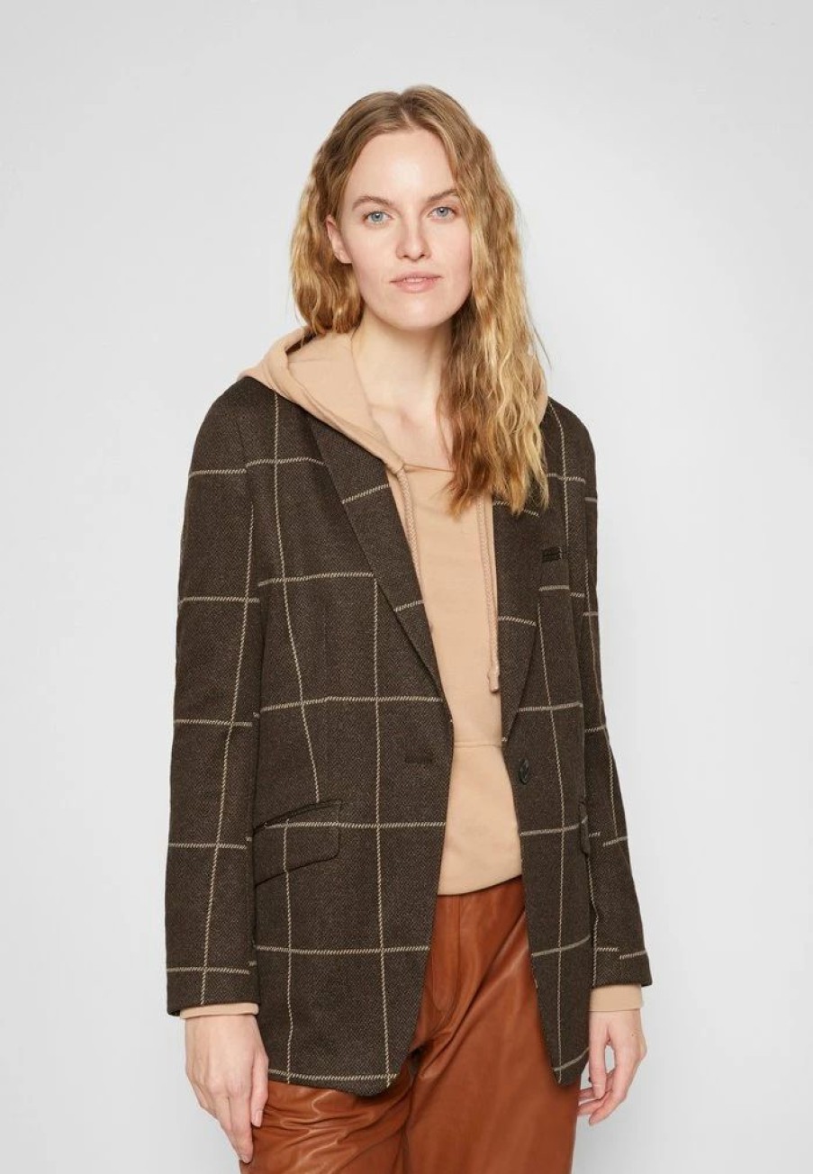 Clothing * | Rag & Bone Margot Check Blazer Brown