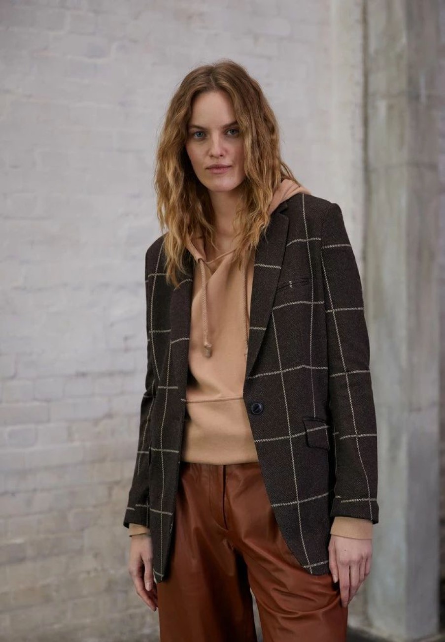 Clothing * | Rag & Bone Margot Check Blazer Brown