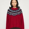 Clothing * | Rag & Bone Willow Fairisle Crew Black Label Jumper Redmult