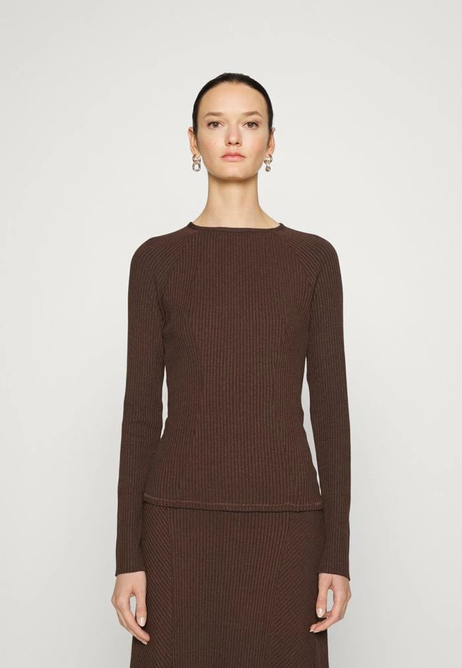 Clothing * | Rag & Bone Echo Longsleeve Jumper Dark Brown