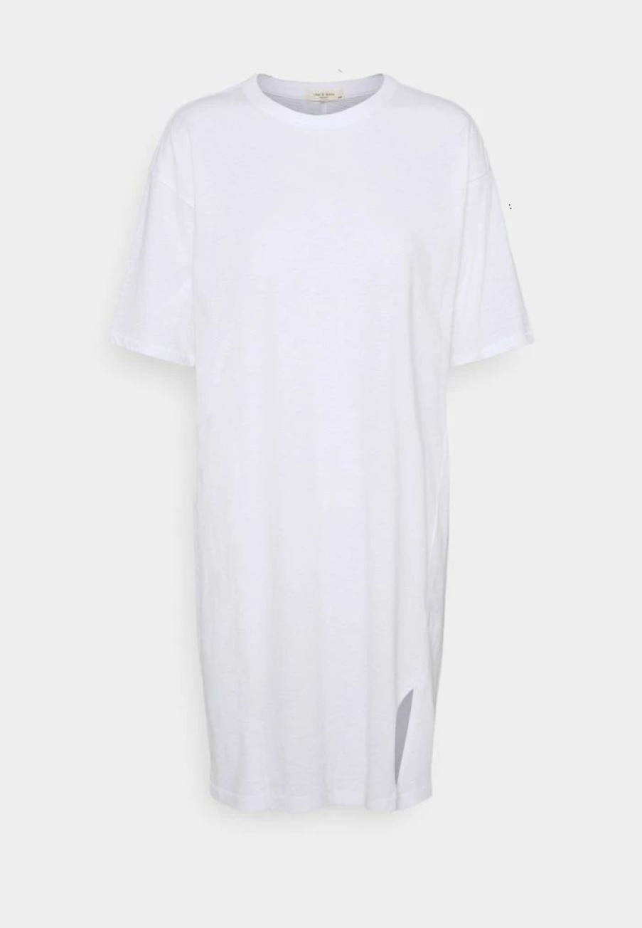 Clothing * | Rag & Bone The Slub Dress Label Jersey Dress White