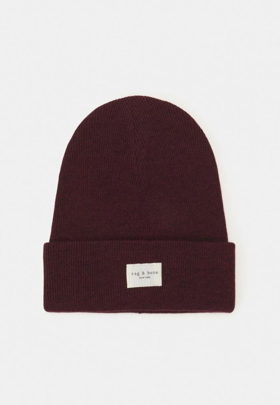 Accessoires * | Rag & Bone Addison Beanie Beanie Burgundy