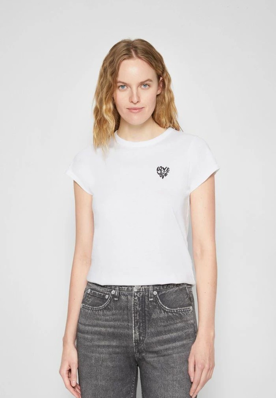 Clothing * | Rag & Bone Print T-Shirt White