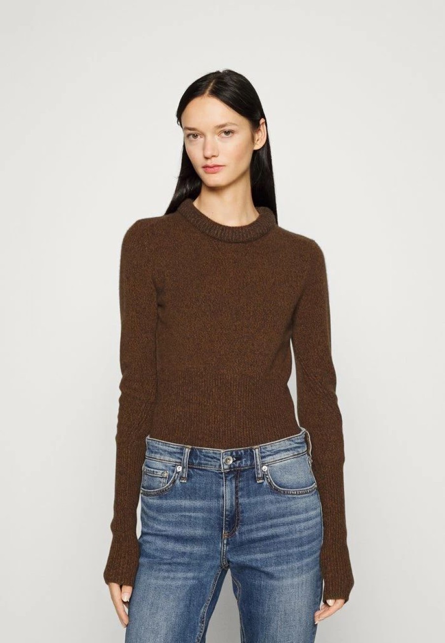 Clothing * | Rag & Bone Pierce Slim Crew Jumper Dark Brown