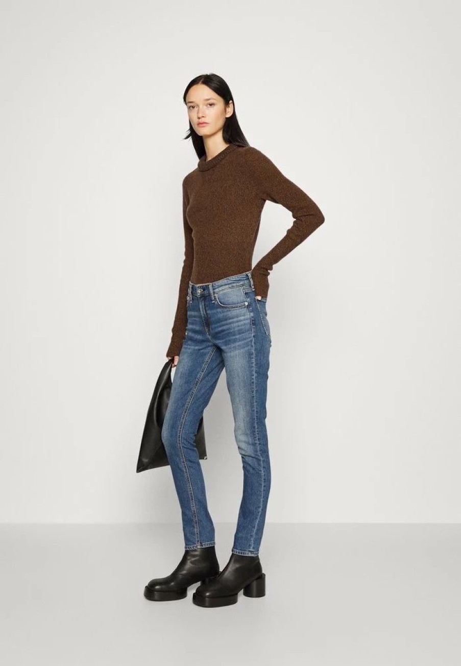 Clothing * | Rag & Bone Pierce Slim Crew Jumper Dark Brown